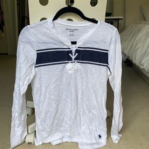 Abercrombie & Fitch, Long sleeve shirt, Navy/white